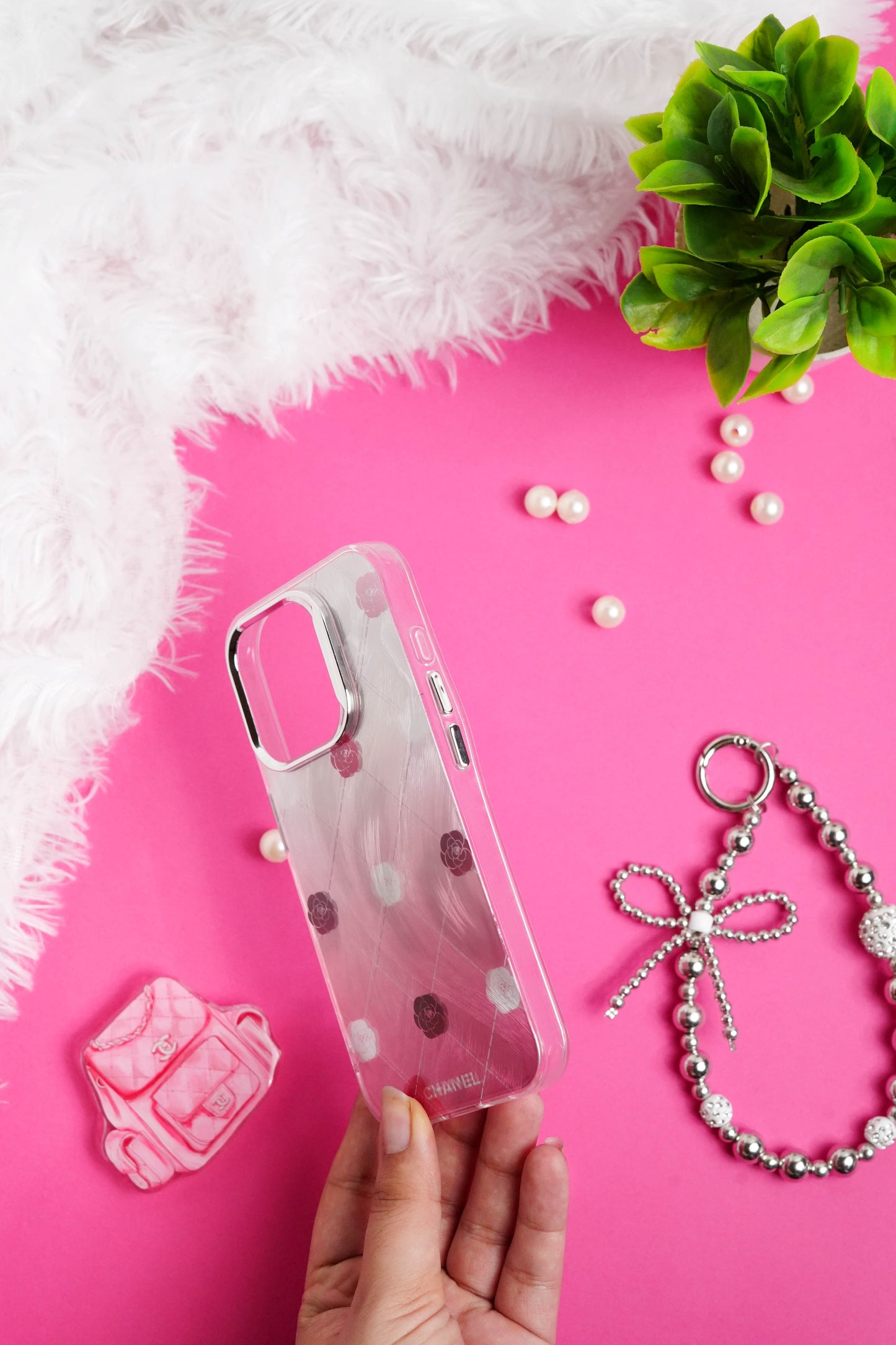 Chanel Bag Pop Socket With Chain Case for iPhone