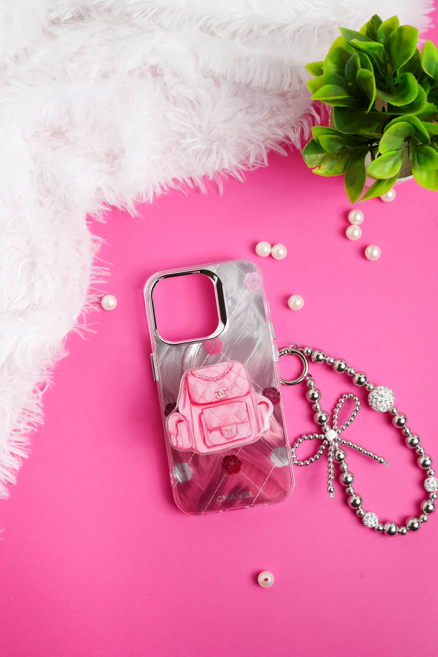 Chanel Bag Pop Socket With Chain Case for iPhone