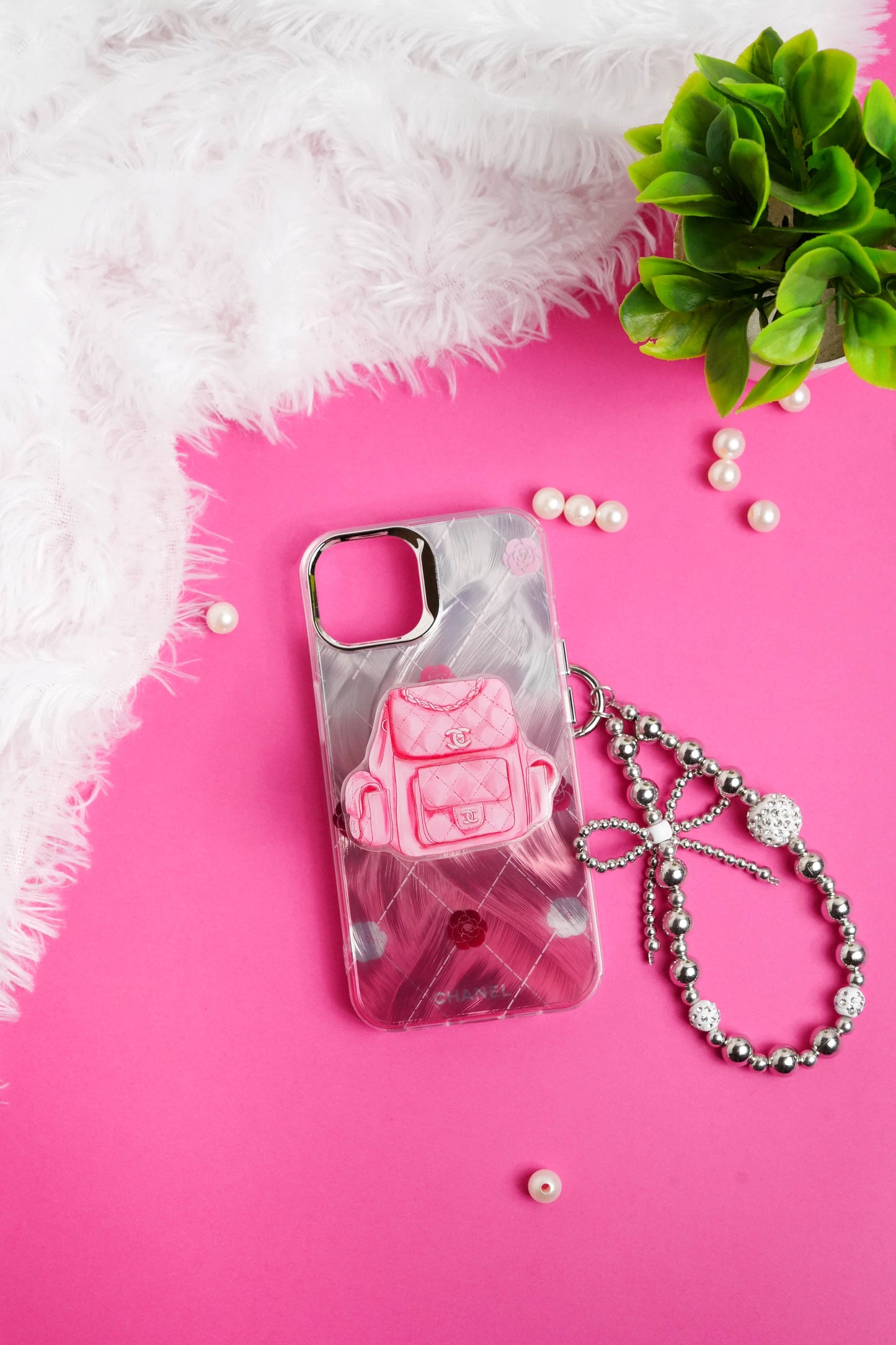 Chanel Bag Pop Socket With Chain Case for iPhone