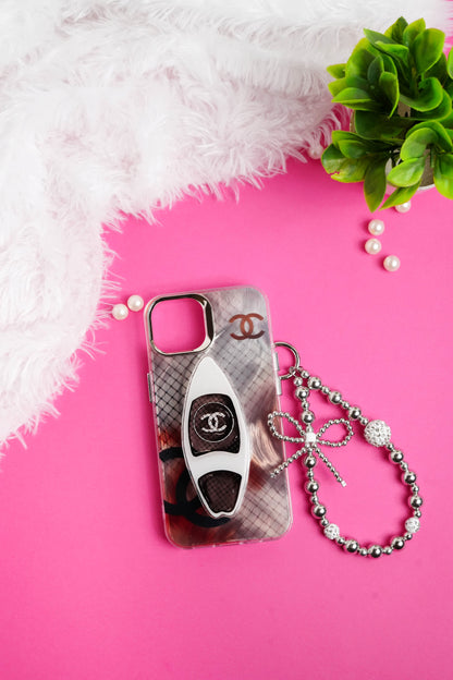 Chanel Pop Socket With Chain Case for iPhone