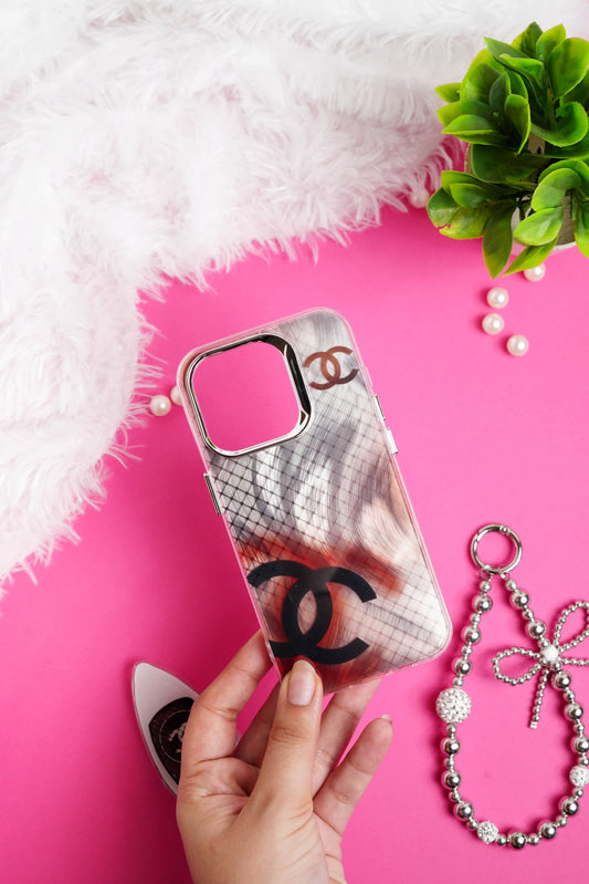 Chanel Pop Socket With Chain Case for iPhone