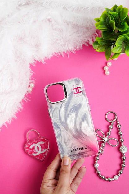Chanel Heart Bag Pop Socket With Chain Case for iPhone