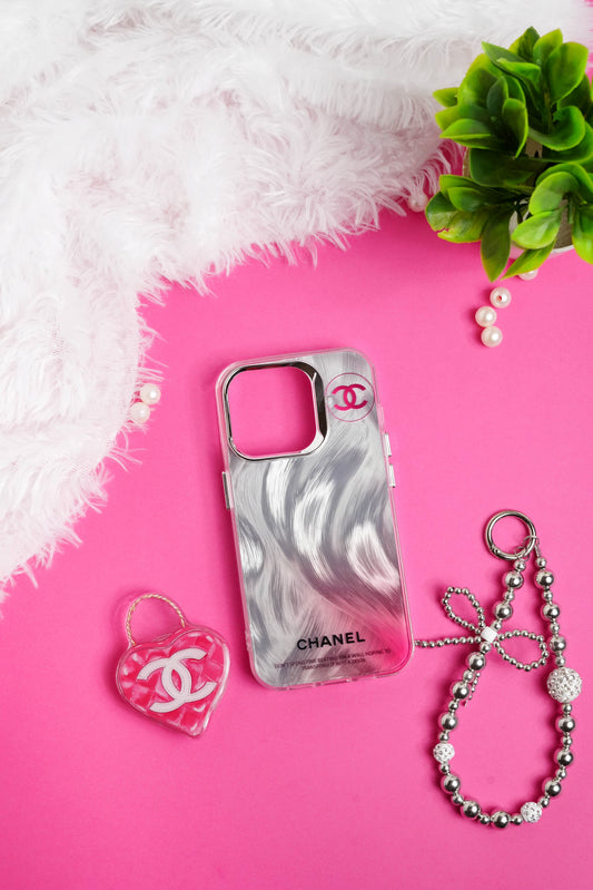 Chanel Heart Bag Pop Socket With Chain Case for iPhone