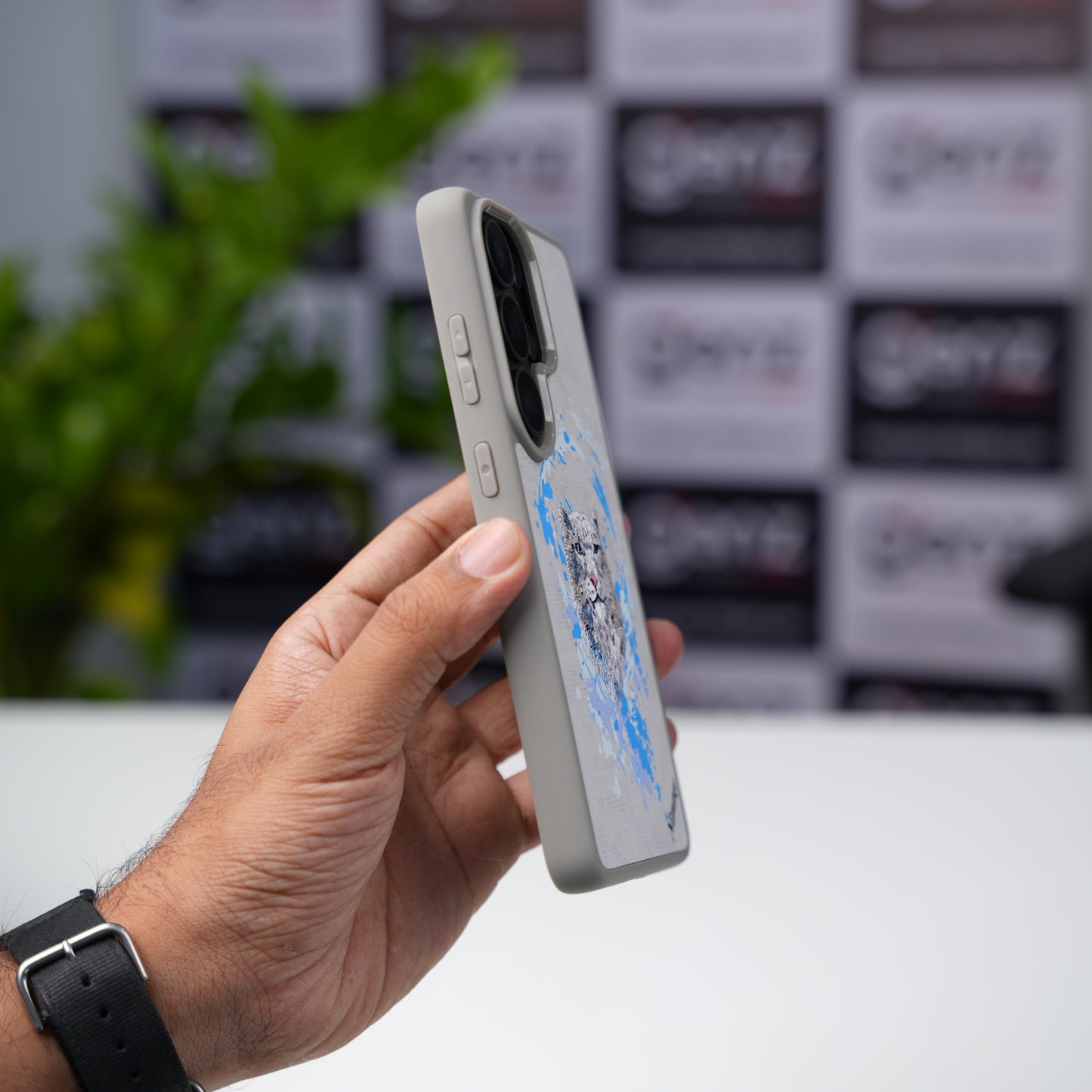 Nimmy Design White Leopard MagSafe case for Samsung S26 Ultra