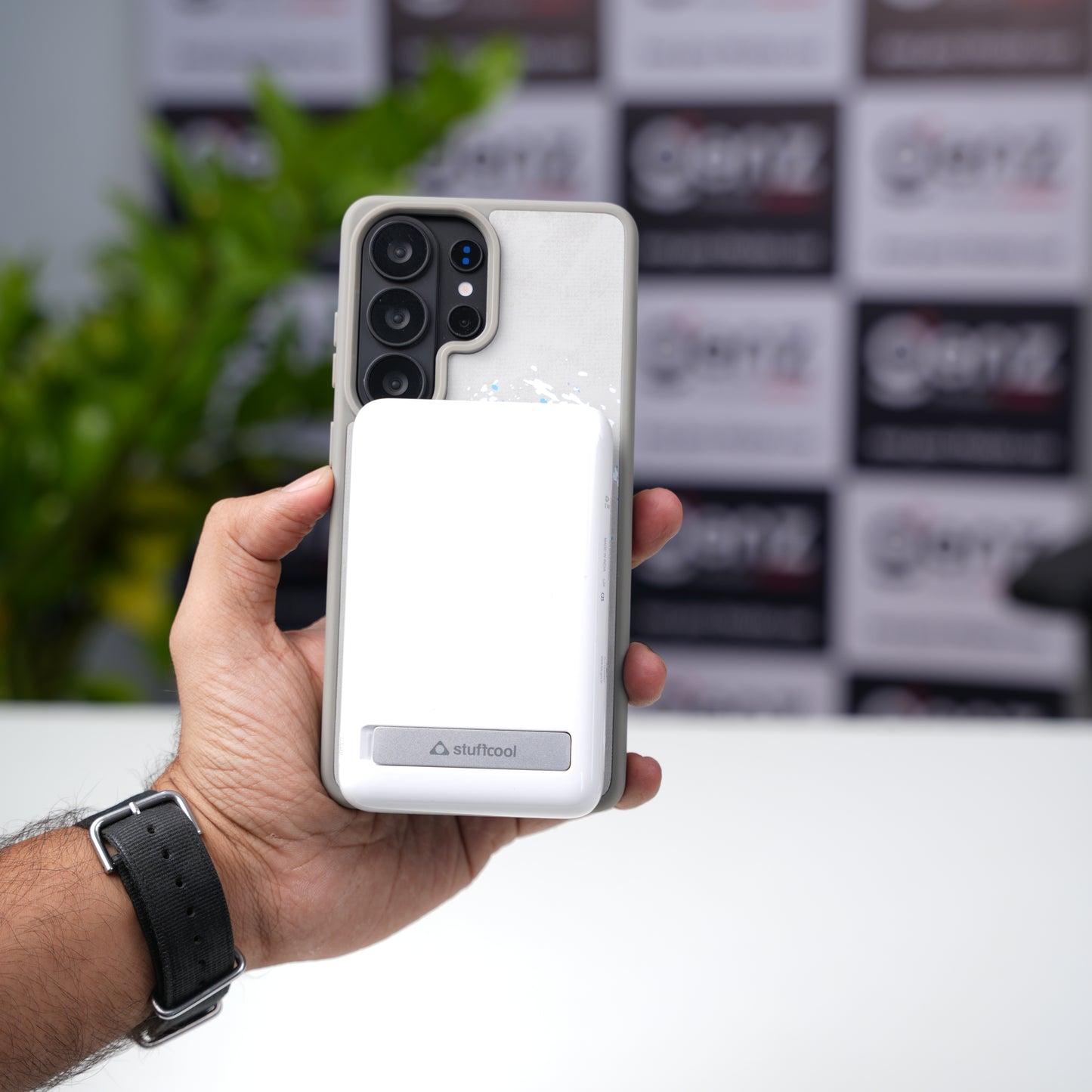 Nimmy Design White Leopard MagSafe case for Samsung S26 Ultra