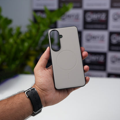 X-level Duke Grey Leather case with MagSafe for Samsung Galaxy S26