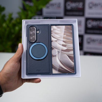 OKOZ Blue OTTO Bracket 360 Leather MagSafe Case for Samsung Galaxy Z Fold7