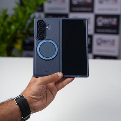 OKOZ Blue OTTO Bracket 360 Leather MagSafe Case for Samsung Galaxy Z Fold7