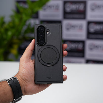 OKOZ Black OTTO Bracket 360 Leather MagSafe Case for Samsung Galaxy Z Fold7