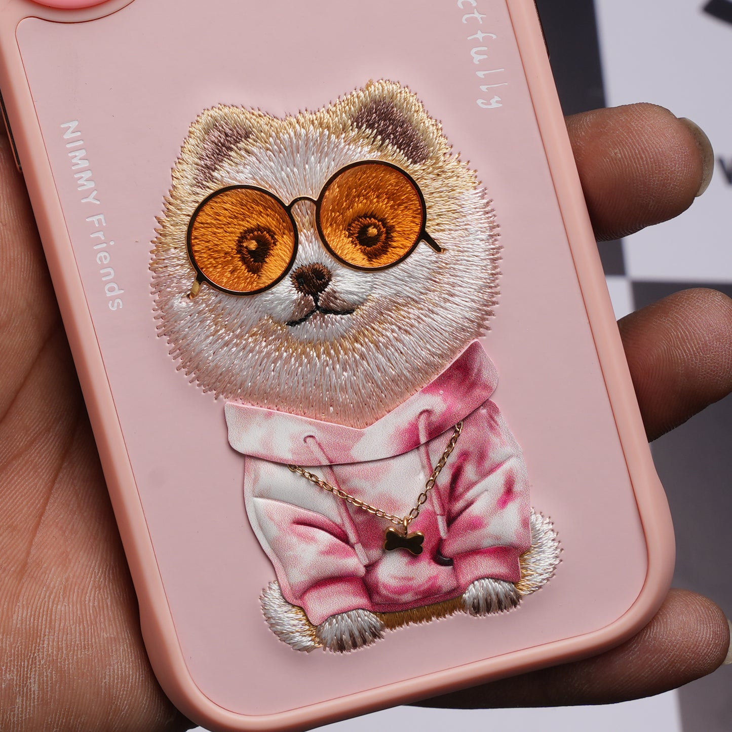 Nimmy Glasses Cool Dog Pink case for iPhone 17