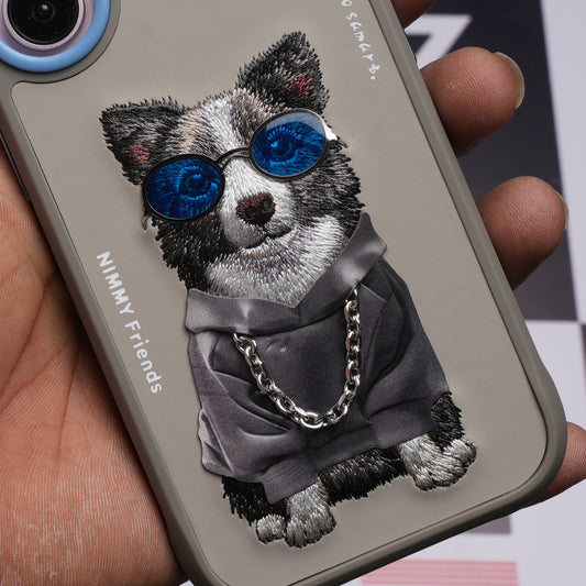 Nimmy Glasses Cool Dog Gray case for iPhone 17