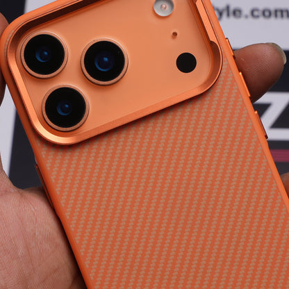 Orange Slim Carbon Fiber Cover with MagSafe for iPhone