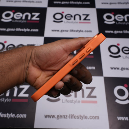 Orange Slim Carbon Fiber Cover with MagSafe for iPhone