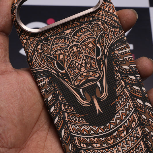 Luxo Life+ Brown Snake Carbon Fiber MagSafe Case for iPhone Air