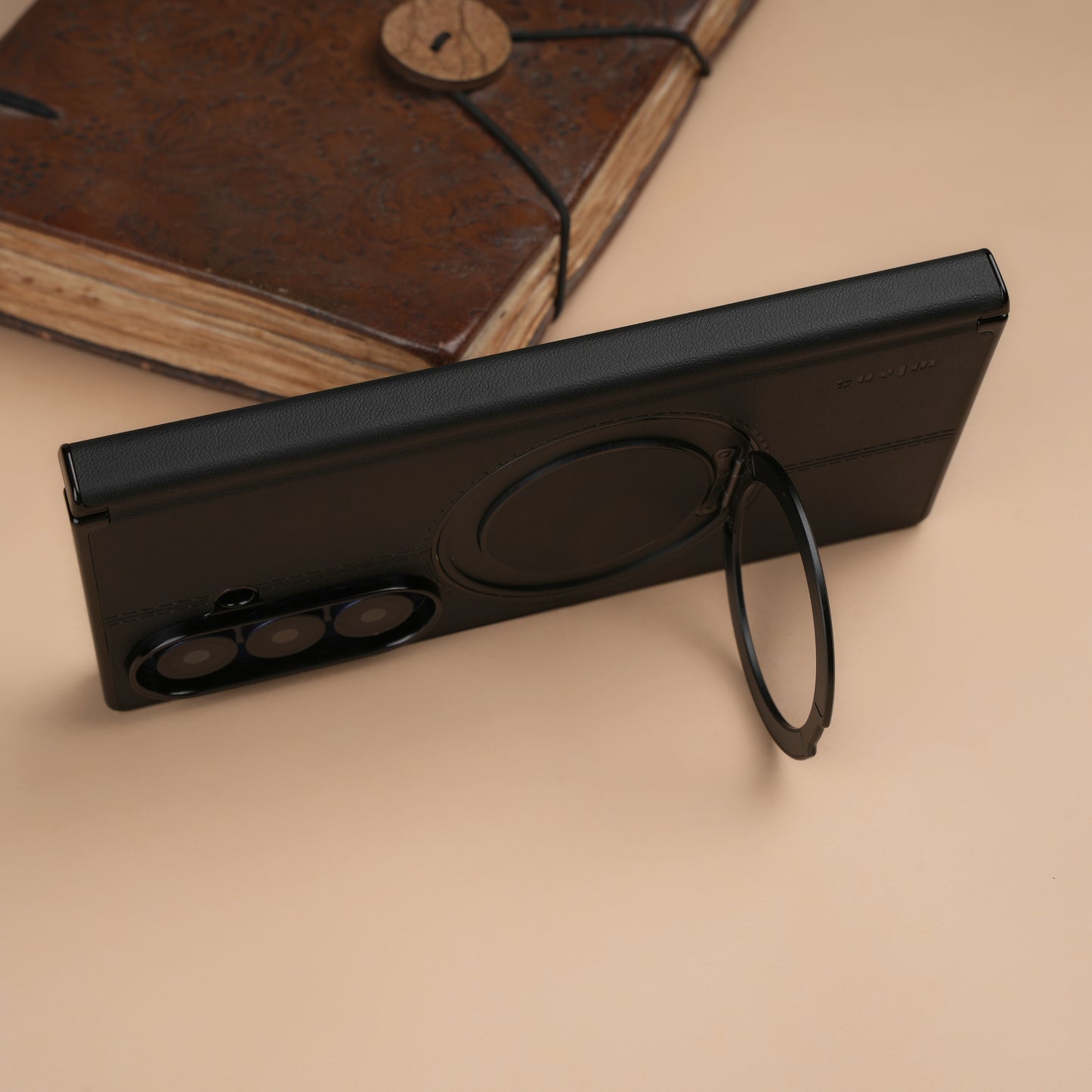 Wlons Black Leather MagSafe Case for Samsung Galaxy Z Fold7