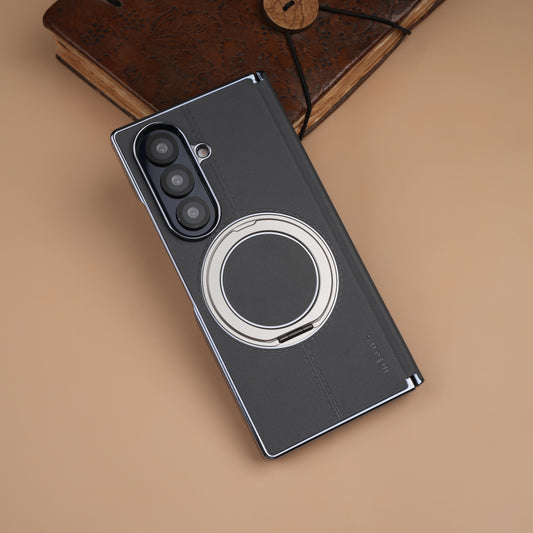 Wlons Silver Leather MagSafe Case for Samsung Galaxy Z Fold7