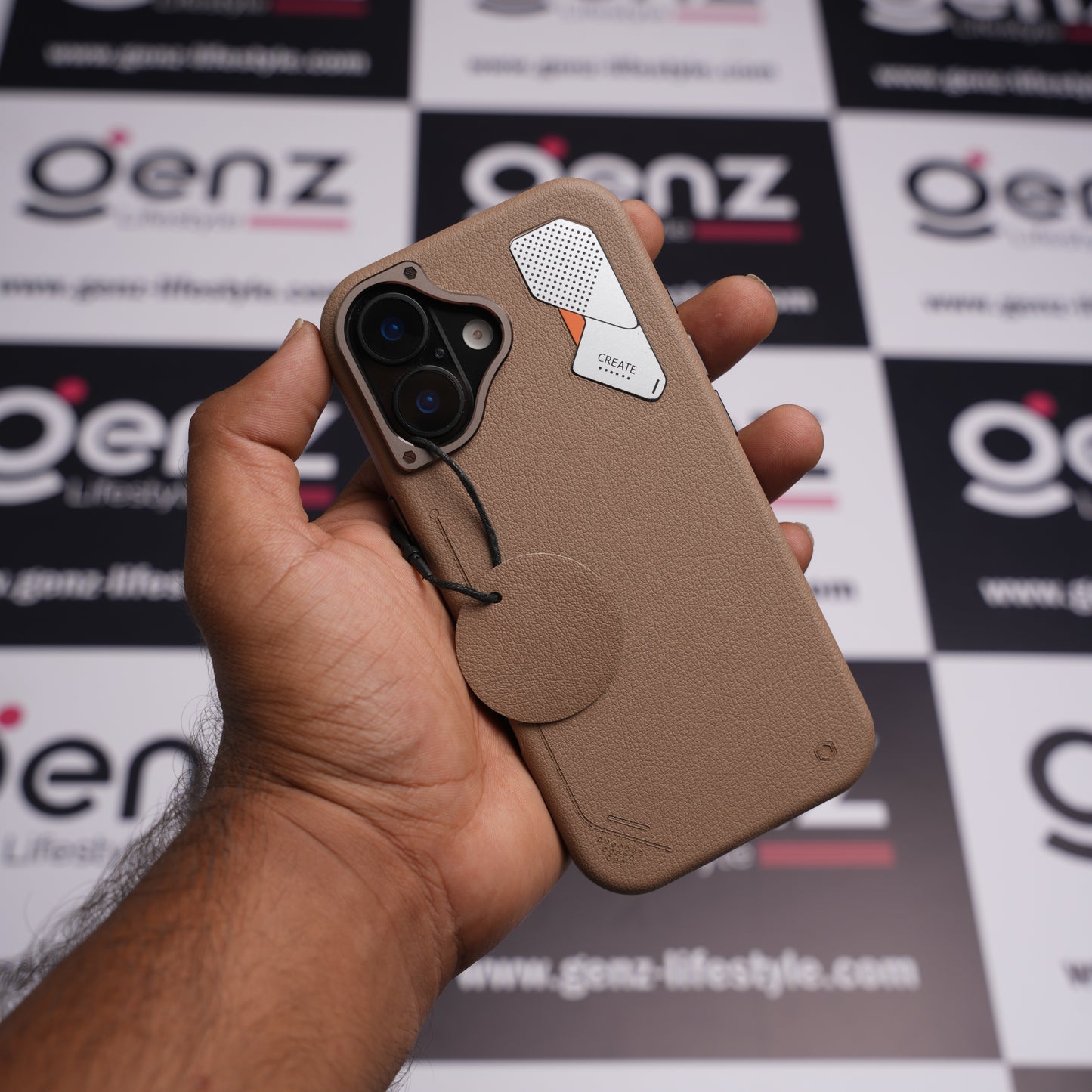 CaseBear Light Brown Vertex Leather MagSafe Case for iPhone