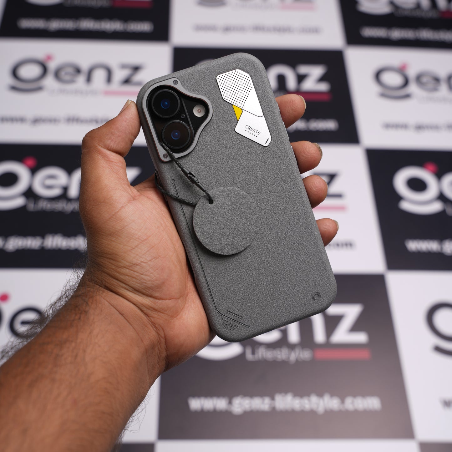 CaseBear Grey Vertex Leather MagSafe Case for iPhone