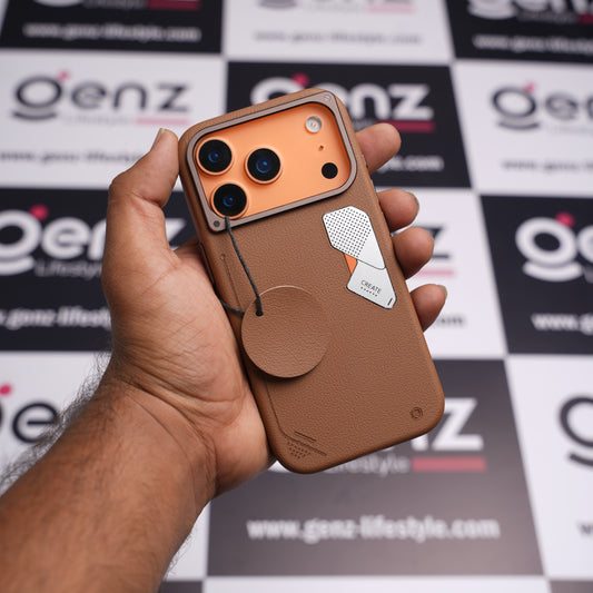 CaseBear Leather Brown Vertex Leather MagSafe Case for iPhone