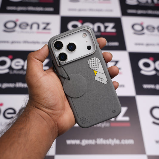 CaseBear Grey Vertex Leather MagSafe Case for iPhone