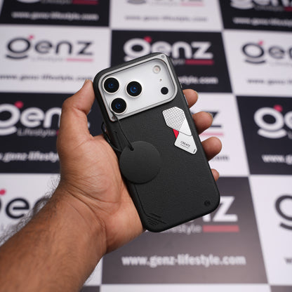 CaseBear Black Vertex Leather MagSafe Case for iPhone