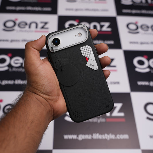 CaseBear Black Vertex Leather MagSafe Case for iPhone AIR