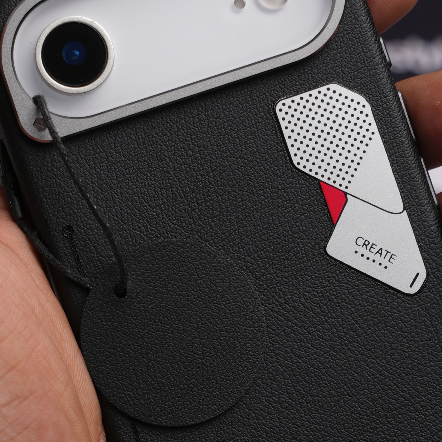 CaseBear Black Vertex Leather MagSafe Case for iPhone AIR