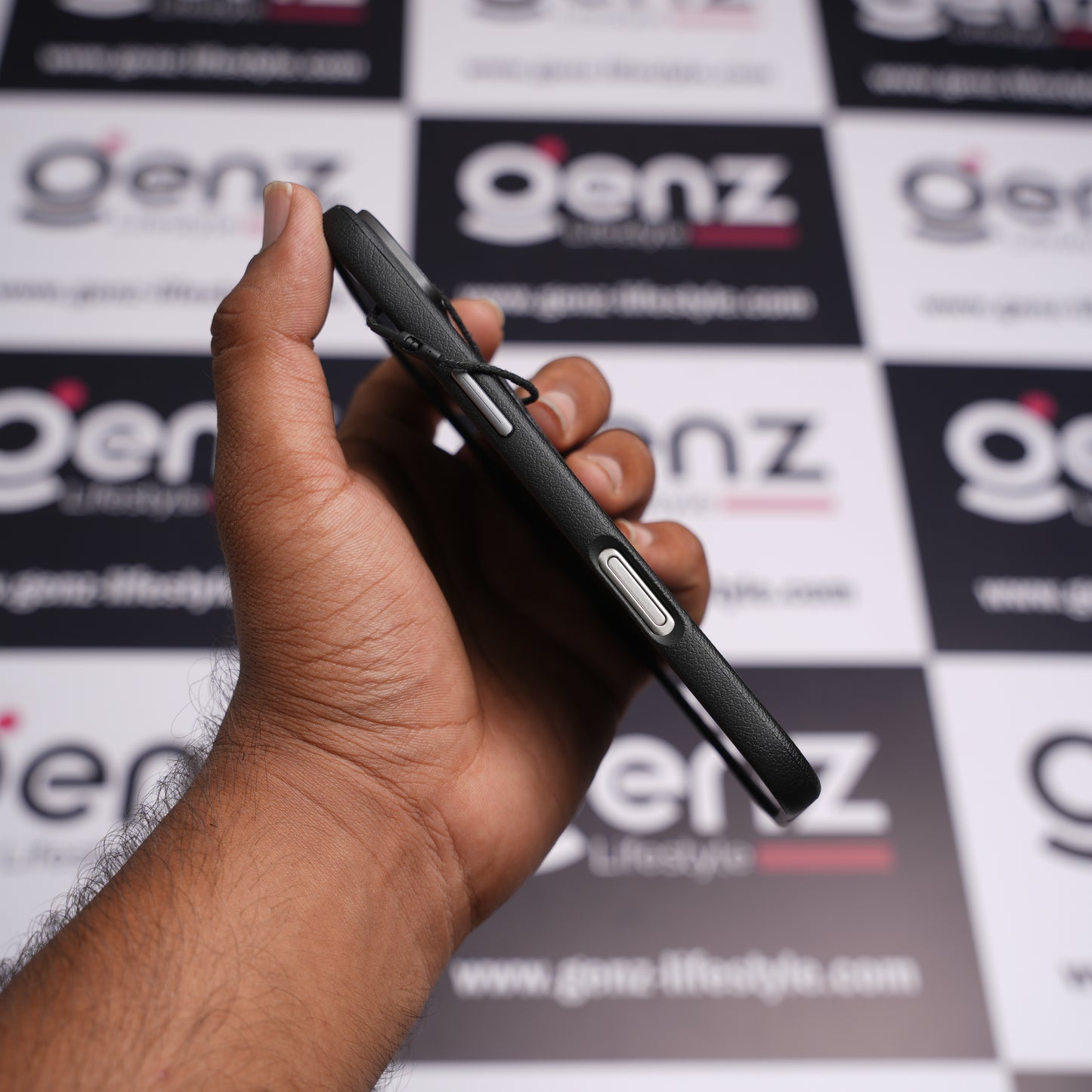 CaseBear Black Vertex Leather MagSafe Case for iPhone AIR