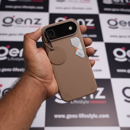 CaseBear Light Brown Vertex Leather MagSafe Case for iPhone AIR