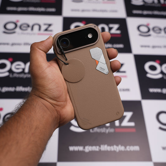 CaseBear Light Brown Vertex Leather MagSafe Case for iPhone AIR