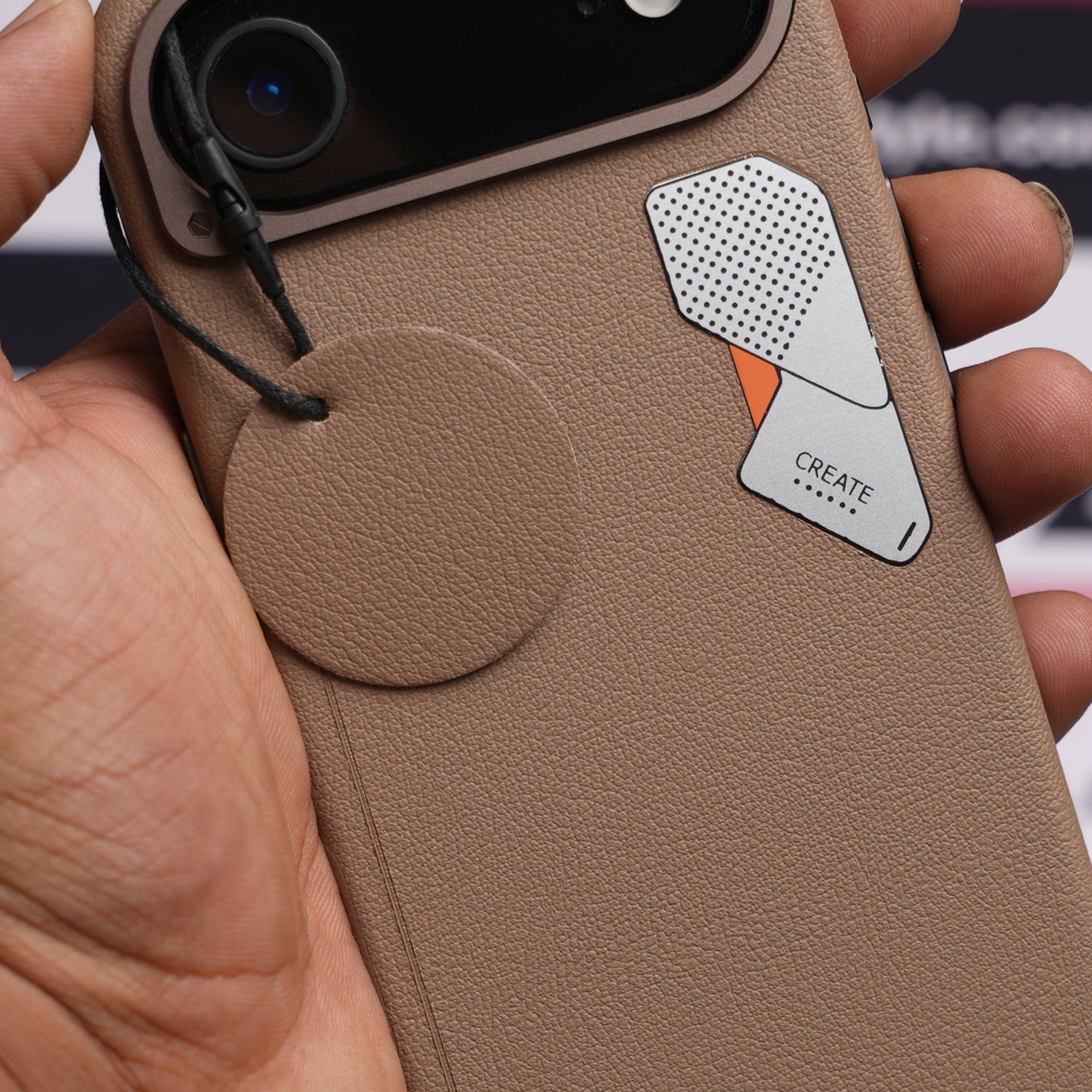 CaseBear Light Brown Vertex Leather MagSafe Case for iPhone AIR