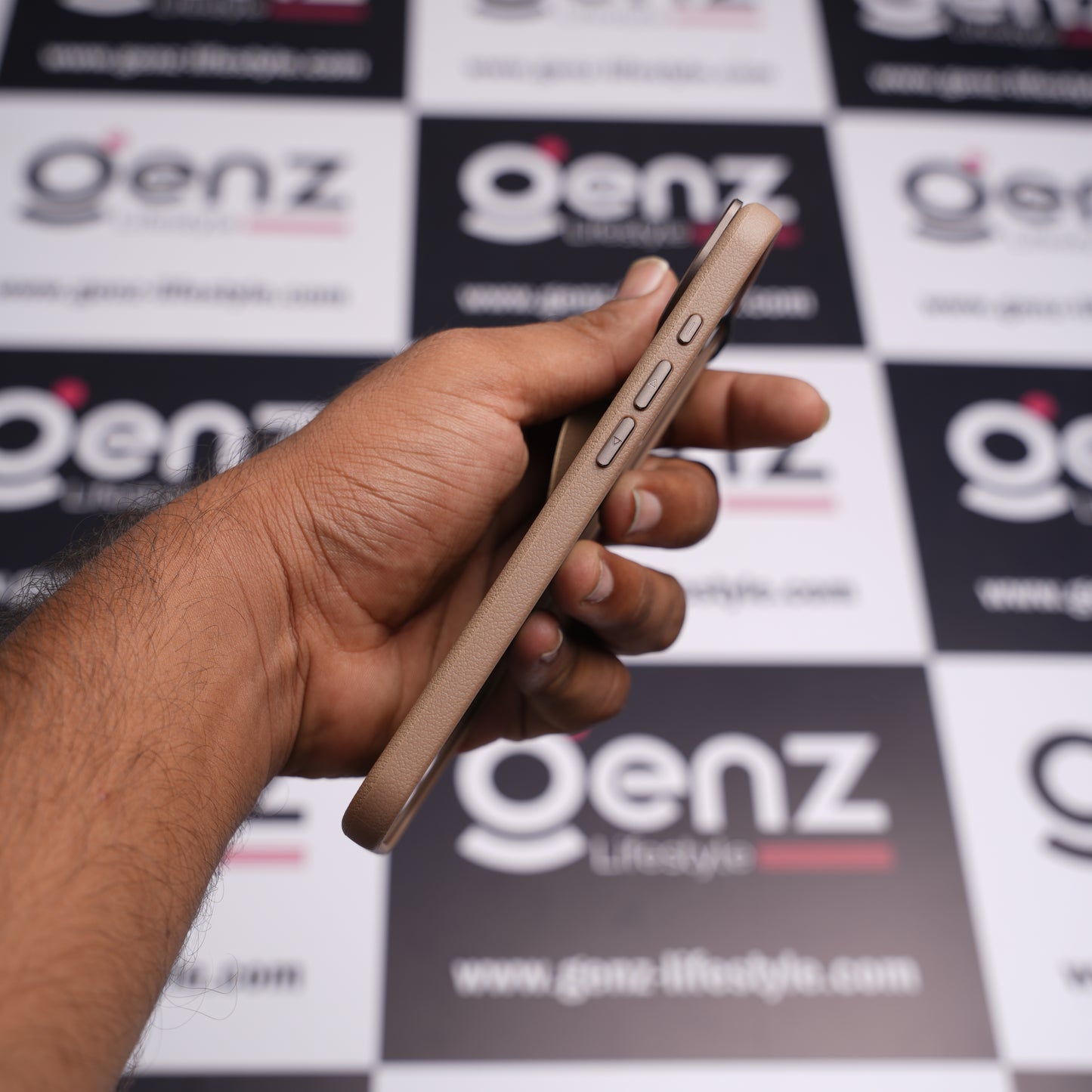 CaseBear Light Brown Vertex Leather MagSafe Case for iPhone AIR