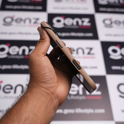 CaseBear Light Brown Vertex Leather MagSafe Case for iPhone AIR