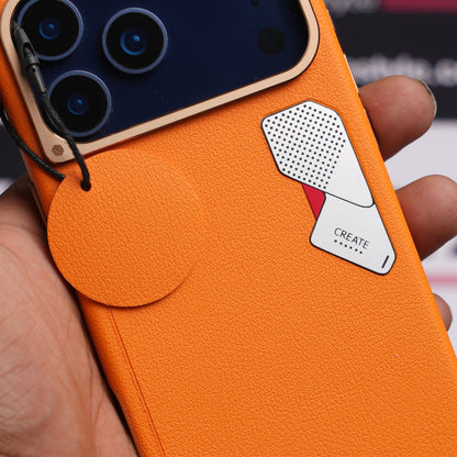 CaseBear Orange Vertex Leather MagSafe Case for iPhone