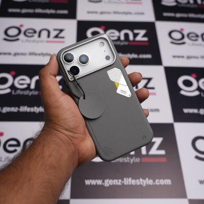 CaseBear Grey Vertex Leather MagSafe Case for iPhone