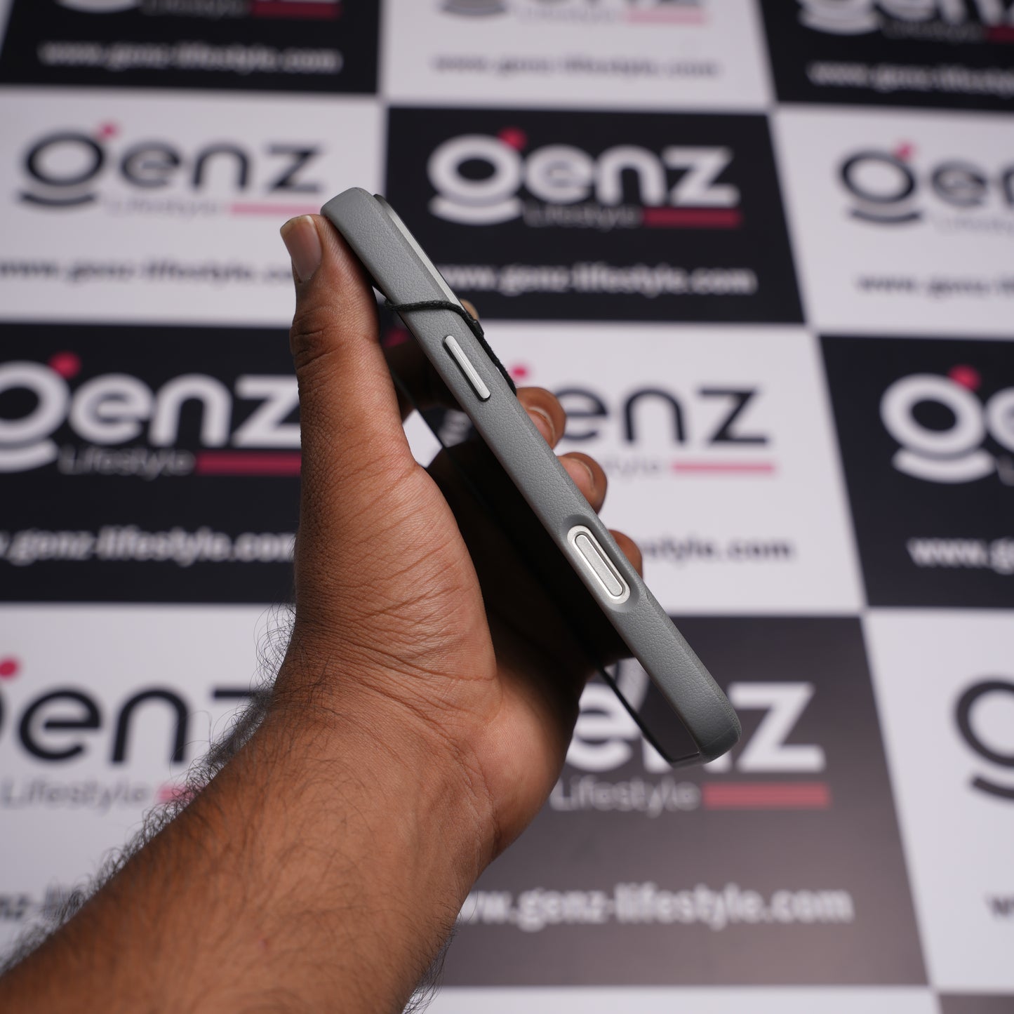 CaseBear Grey Vertex Leather MagSafe Case for iPhone