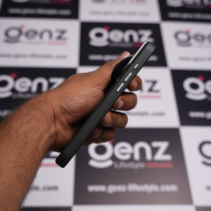 CaseBear Black Vertex Leather MagSafe Case for iPhone