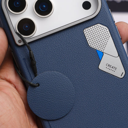 CaseBear Blue Vertex Leather MagSafe Case for iPhone