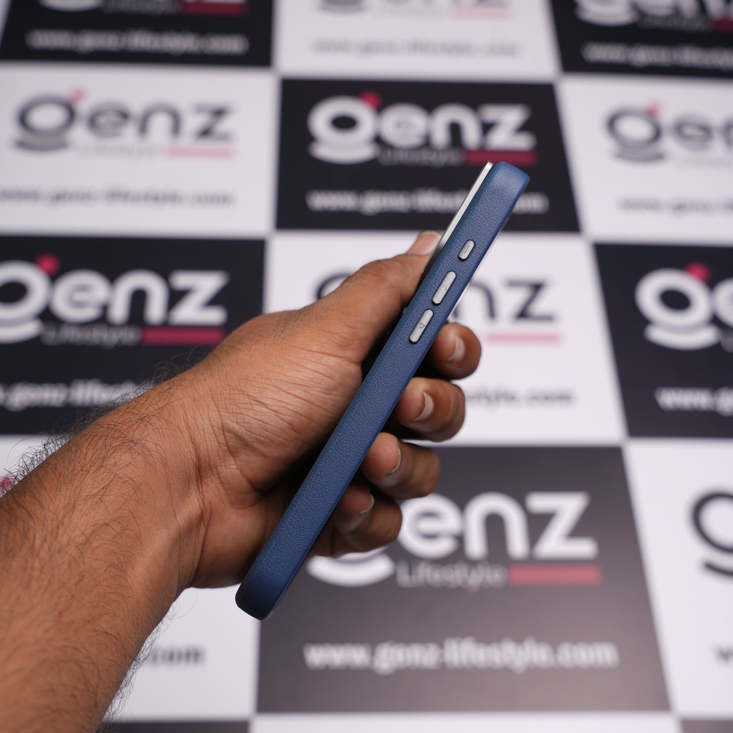 CaseBear Blue Vertex Leather MagSafe Case for iPhone