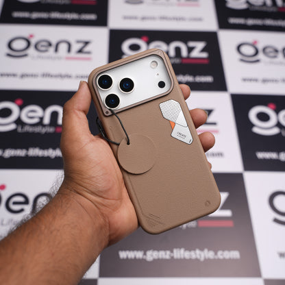 CaseBear Light Brown Vertex Leather MagSafe Case for iPhone