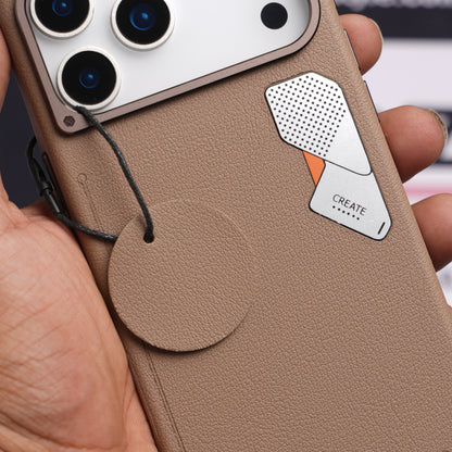 CaseBear Light Brown Vertex Leather MagSafe Case for iPhone