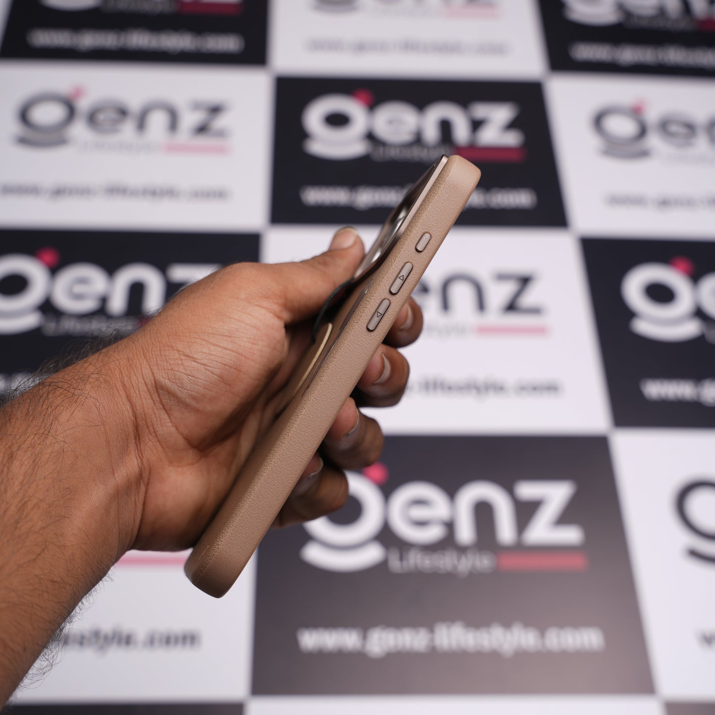 CaseBear Light Brown Vertex Leather MagSafe Case for iPhone