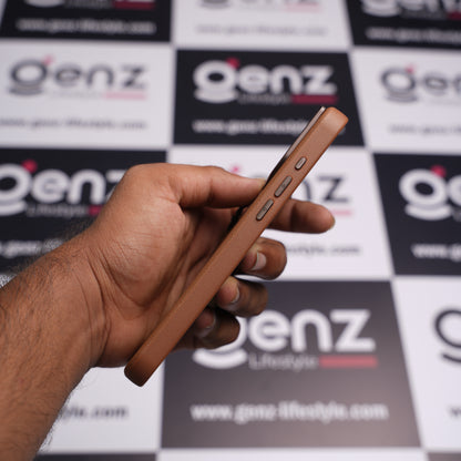 CaseBear Leather Brown Vertex Leather MagSafe Case for iPhone