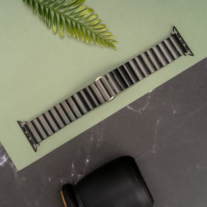 Black Stainless Steel Wrist Strap For Apple Watch
