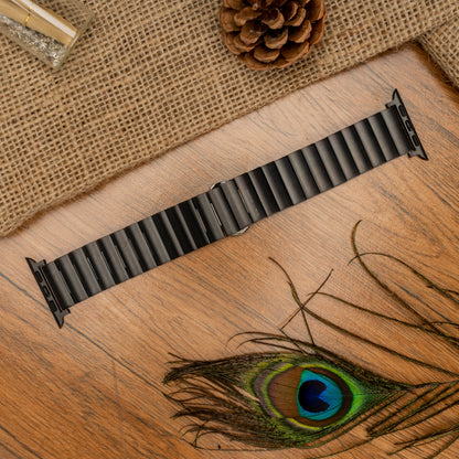 Black Stainless Steel Wrist Strap For Apple Watch