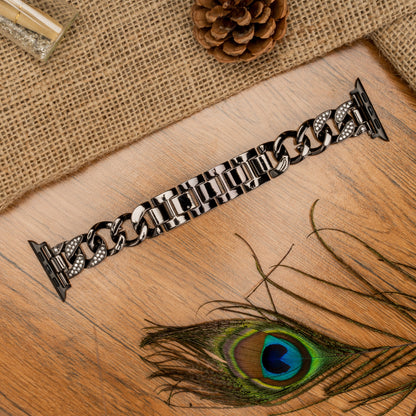 Elegant Black Diamond Bracelet Strap for Apple Watch