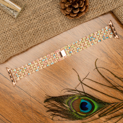 Multicolor Rose Gold Diamond Bracelet Strap for Apple Watch