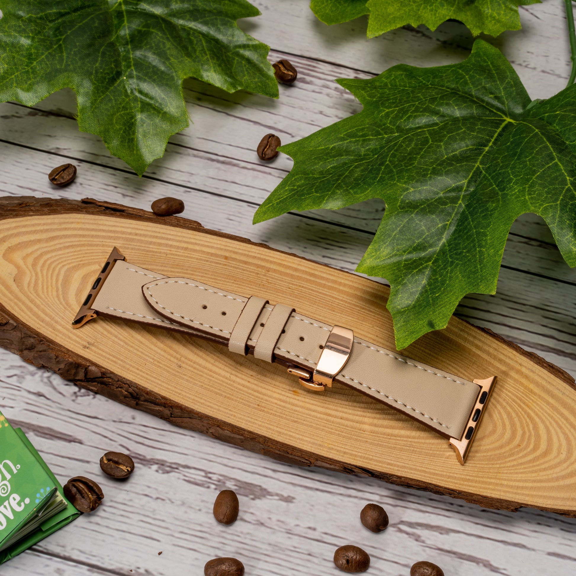 Butterfly Buckle Leather Wrist Strap For Apple iWatch