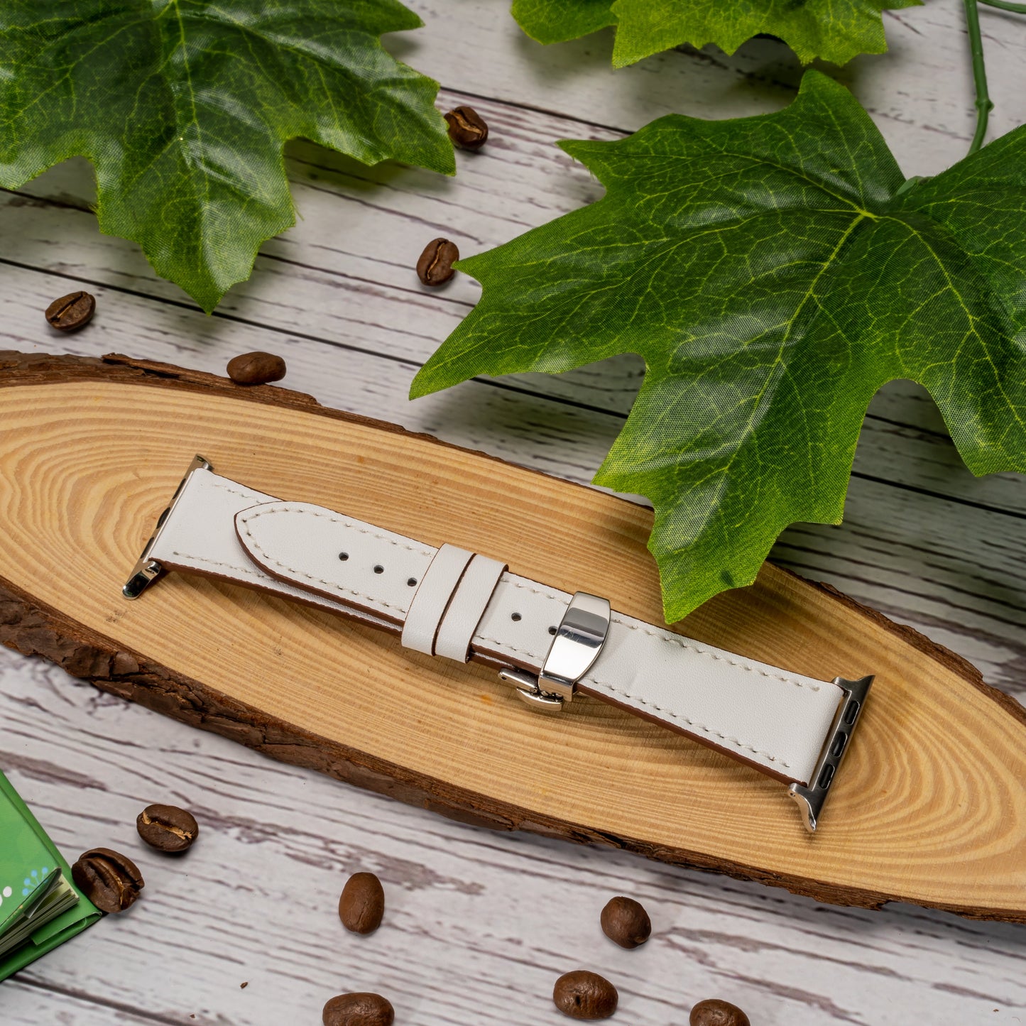 Butterfly Buckle Leather Wrist Strap For Apple iWatch