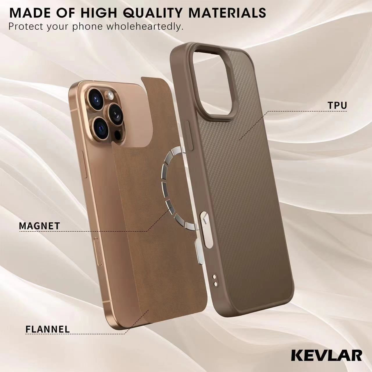 KEVLAR Carbon Soft Shock Proof MagSafe Case for iPhone